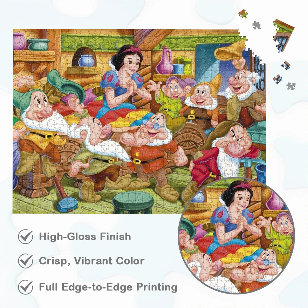 Branca de neve e os sete anões quebra-cabeça disney personagens dos desenhos animados grande adulto jigsaw clássico anime diy grande jogo de quebra-cabeça adultos