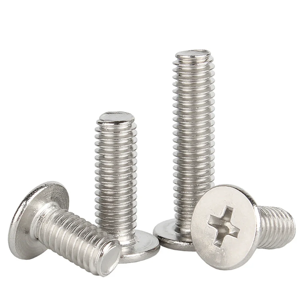 5-100Pcs M1.4 M1.6 M2 M2.5 M3 M4 M5 M6 M8 304 Stainless Steel CM Cross Phillips Ultra Thin Super Low Flat Wafer Head Screw Bolt