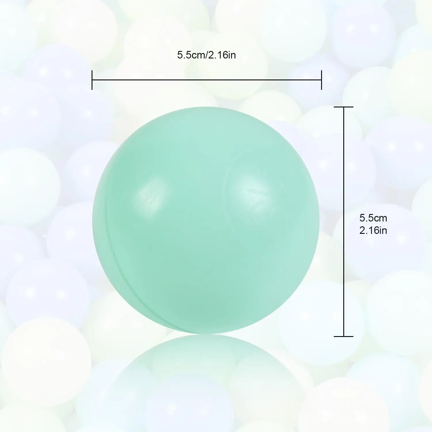 100 Uds. Macaron Ball Pit Balls bolas de plástico para parque infantil de piscina Ball Pit, verde menta + azul claro + verde hierba + amarillo Maca + azul Maca