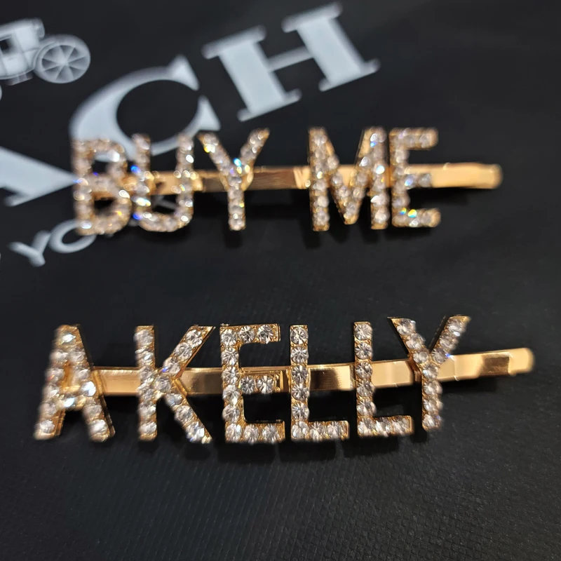 Crystal Word Hair clip Set BUY ME A BIRKIN BUY ME A KELLY INS HOT FASHION JEWELRY BIRTHDAY GIFT