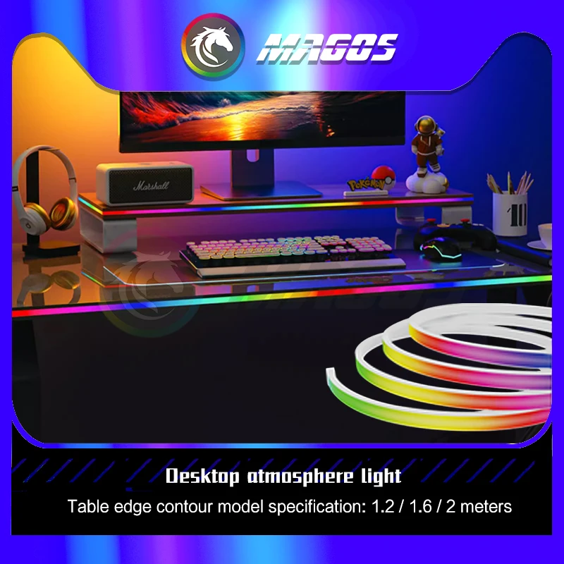 Rgb Led Light Strip para E-sports Desktop Monitor e Pickup Exibição do Computador Follow Spot Usb Power 1.2m 1.6m 2m