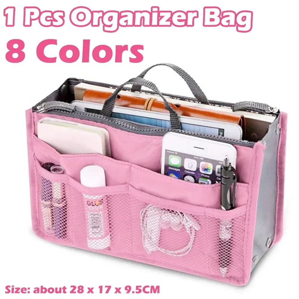 Borsa per inserti organizer da 1 pezzo Borsa per inserti da viaggio in nylon Borsa per borse Borsa per cosmetici per trucco da donna con fodera