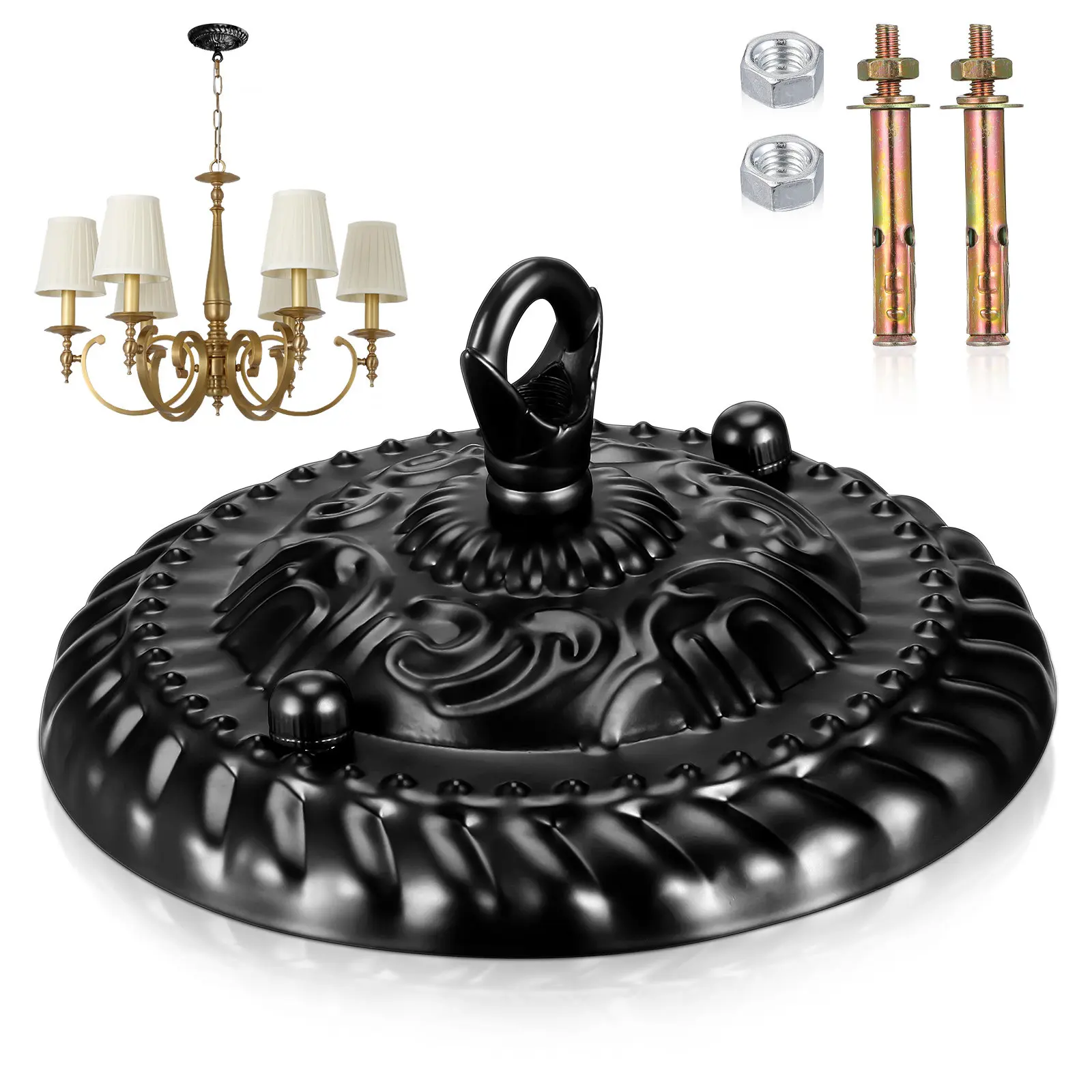 

Винтажный потолочный кронштейн для люстры с ретро-узором, прочная подвесная пластина для подвесного светильника/держателя фонаря