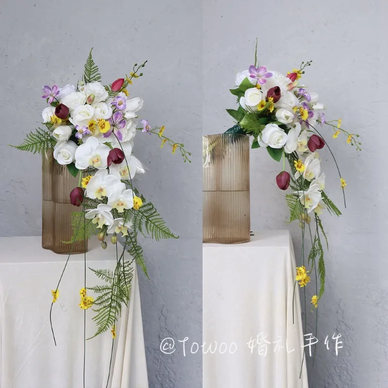 

Korean Mori small fresh white purple bouquet artificial flower bridal wedding gift wedding photo fake bouquet