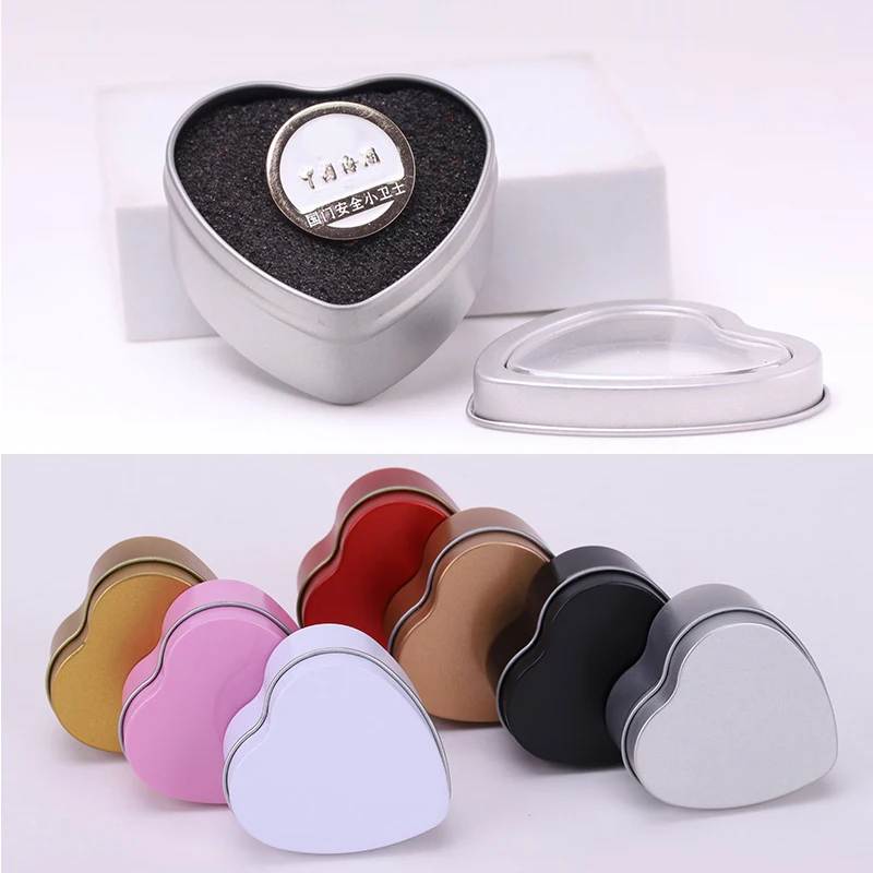 Small Iron Jewelry Box Heart-shaped Iron Containers Tinplate Tins Multifunctional Mini Storage Box Home Appliance Organizer