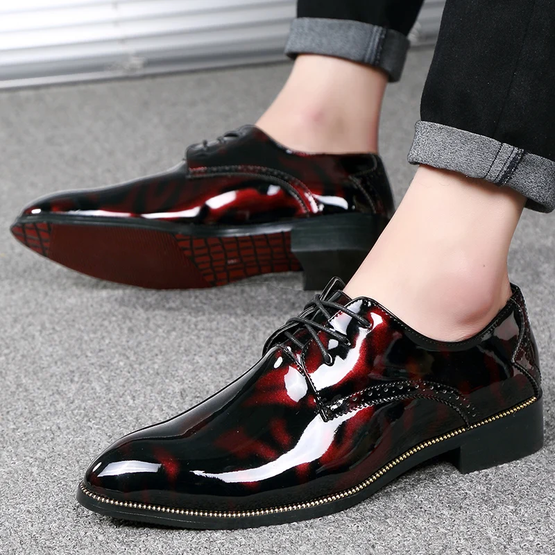 Luxury Men's Shoes Fashionable Business Banquet Formal Office Shiny Leather Shoes High-grade Elegant Oxford Shoes