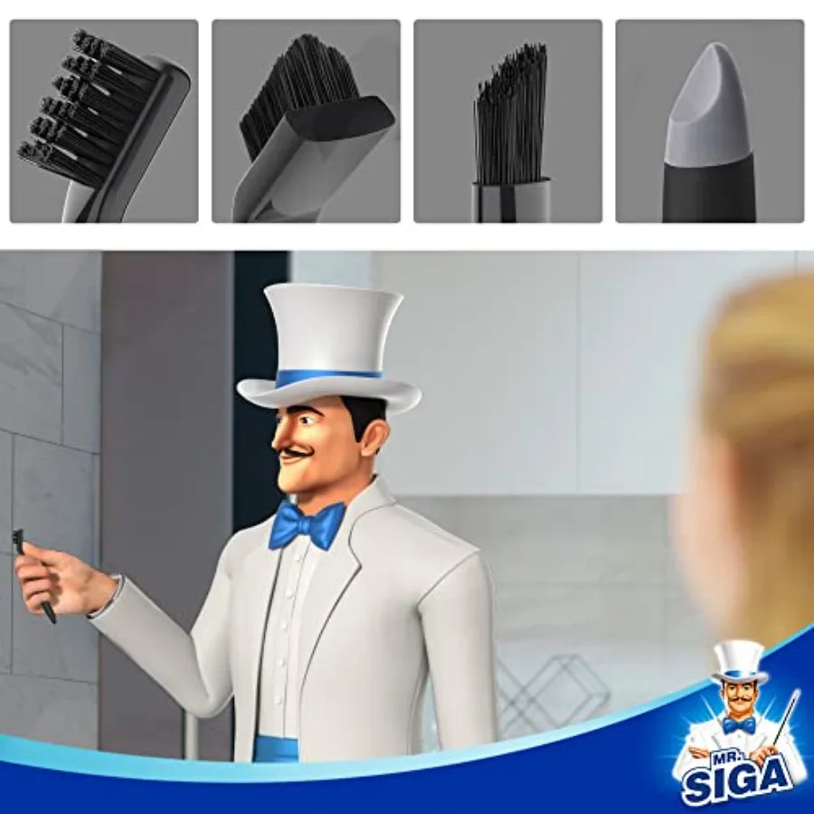 Grout Cleaner Brush Set - Detail Cleaning Brush Set for Tile, Sink Grout scub brush, small grout cleaning brush for crevice