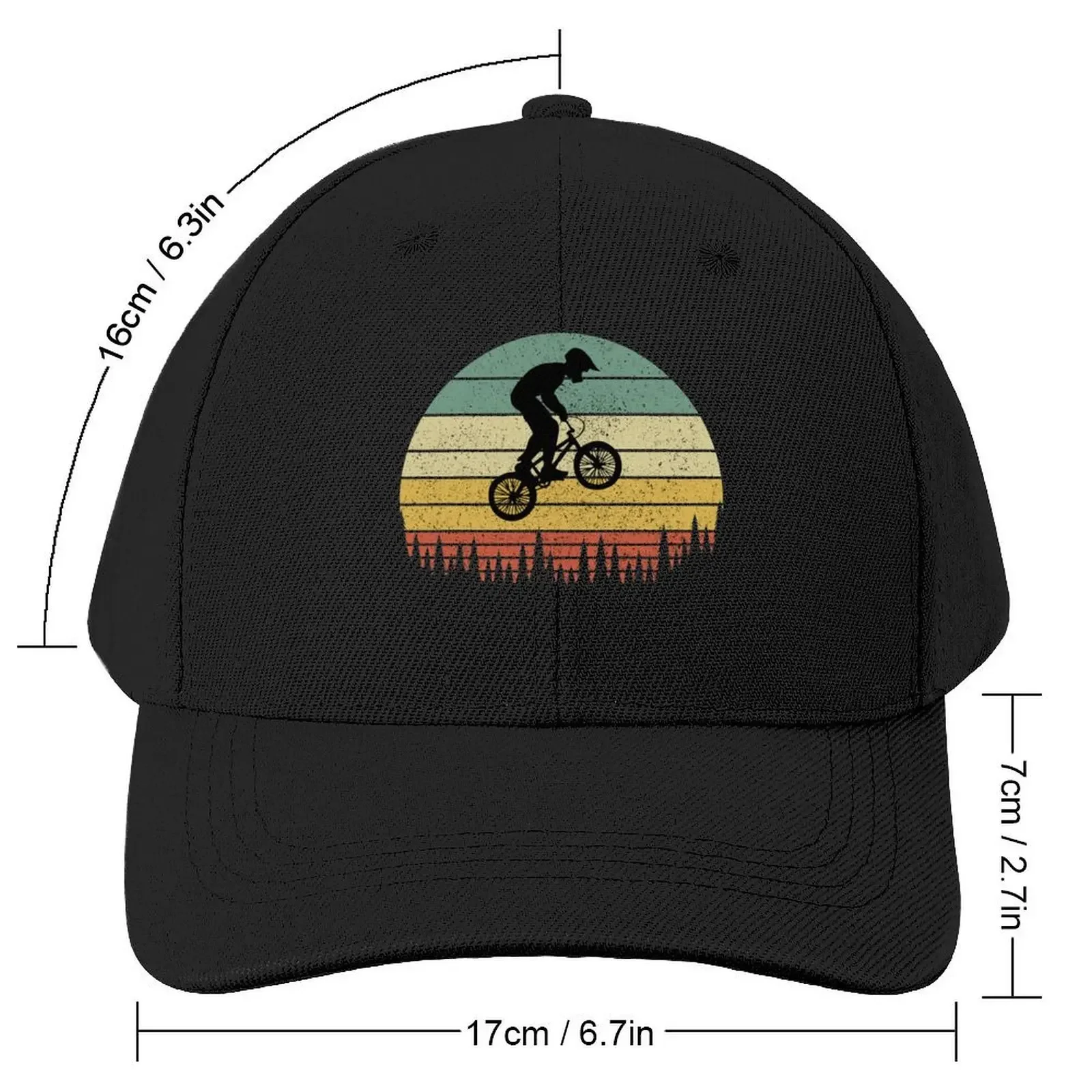 BMX Bike Boy Jumping Over Trees at Sunset Baseball Cap Beach Outing Dropshipping Golf Cap Elegant Women's Hats Men's