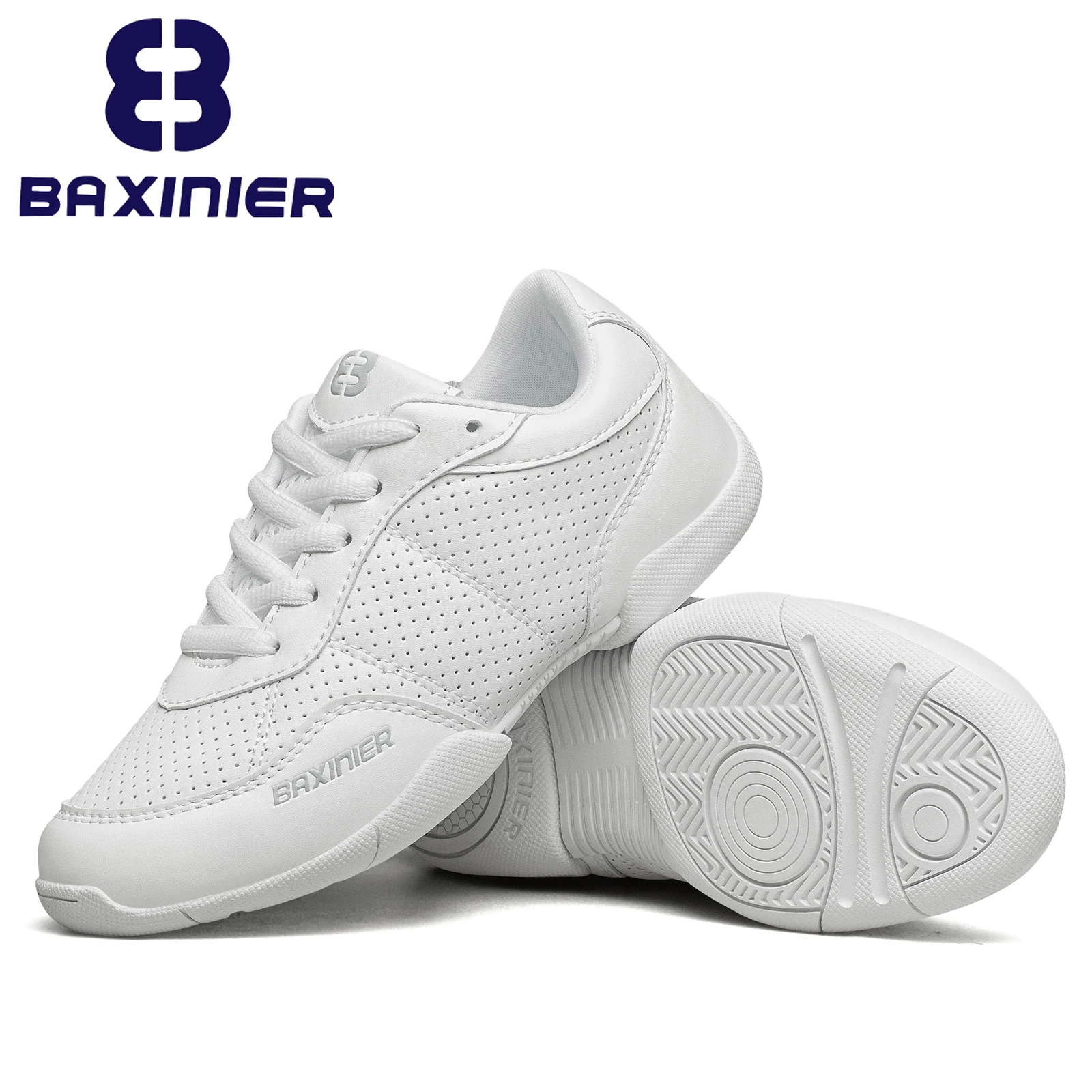 White Cheerleading Shoes for Girls Lightweight Competition Cheer Shoes Kids Cheer Sneakers Youth Dance Shoes