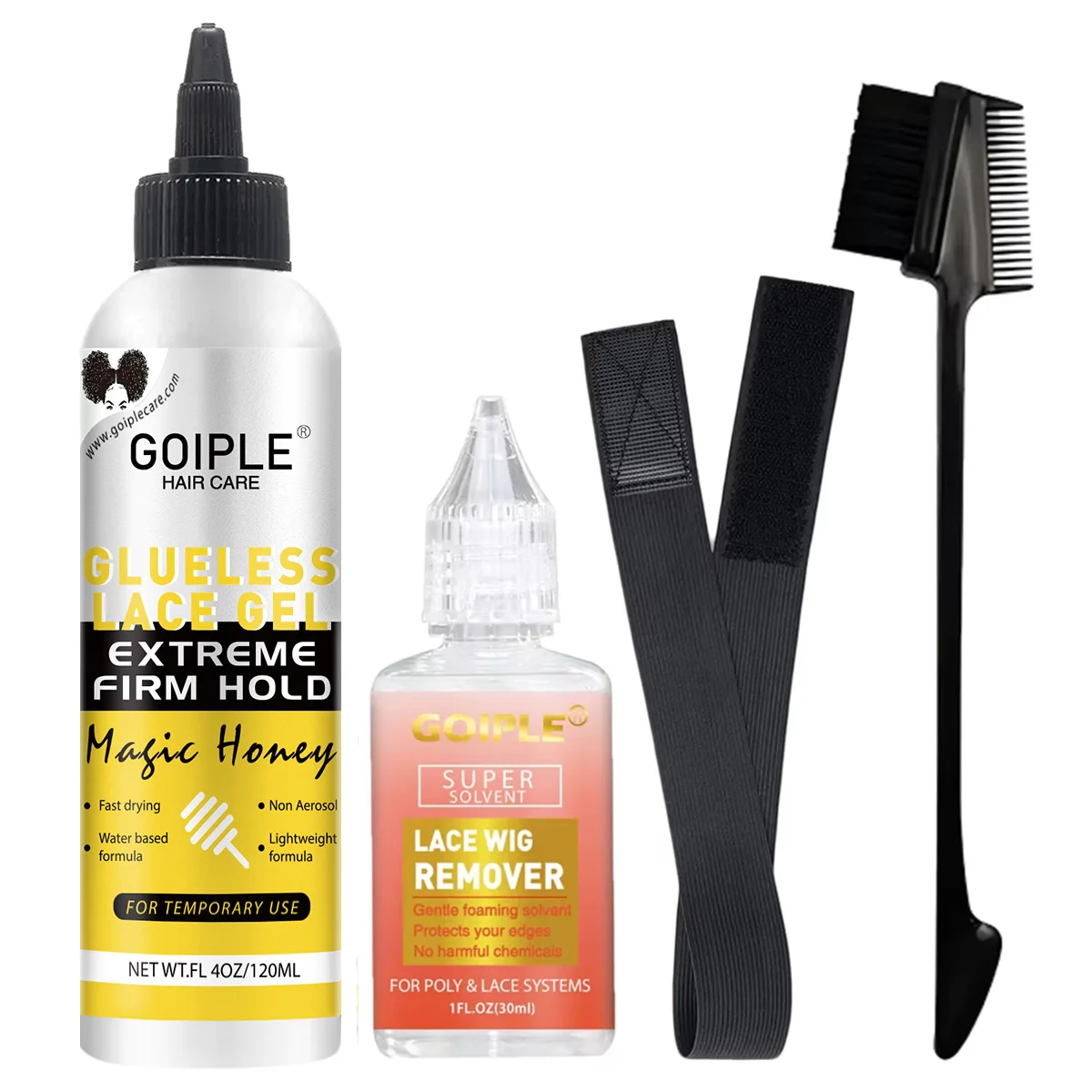 GOIPLE Washable Glueless Lace Wig Gel Extreme Hold Lightweight and Water Based Formula & Non-Aerosol Adhesive for Temporary Use