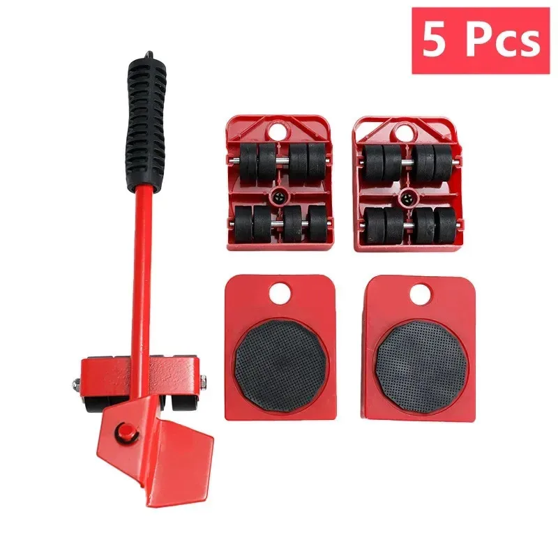 Heavy Duty Furniture Moving Kit - 5pc Roller Set for Effortless Lifting & Gliding