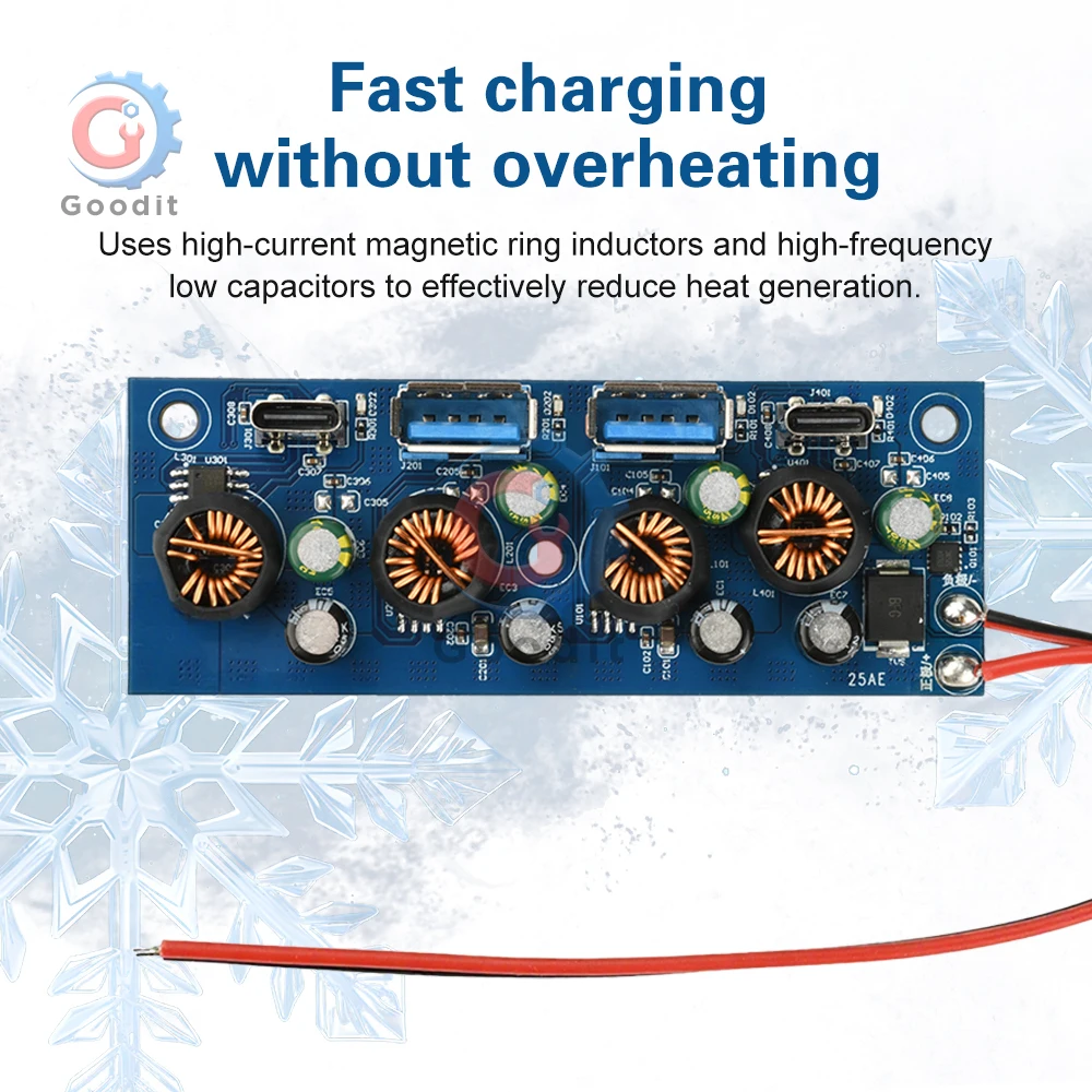 90W Fast Charge Module PD3.0 QC4.0 SCP Type-C USB-A Mobile Phone Quick Charge Adapter 6-35V Step Down Module  for iPhone Samsung