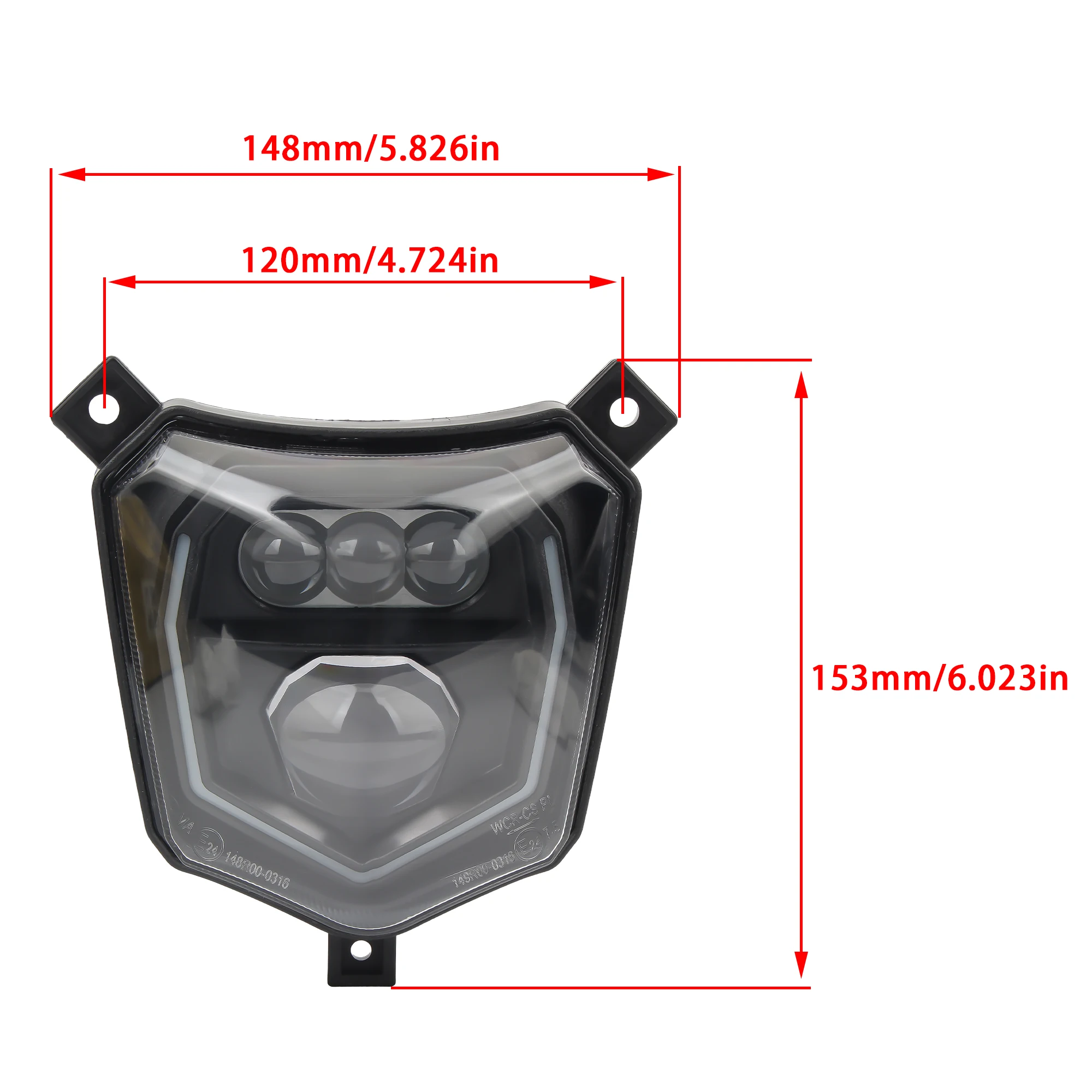 Para ktm honda crf 125 250 450l 450rl cr xr enduro motocross led farol alto baixo feixe cabeça luz drl acessórios da motocicleta