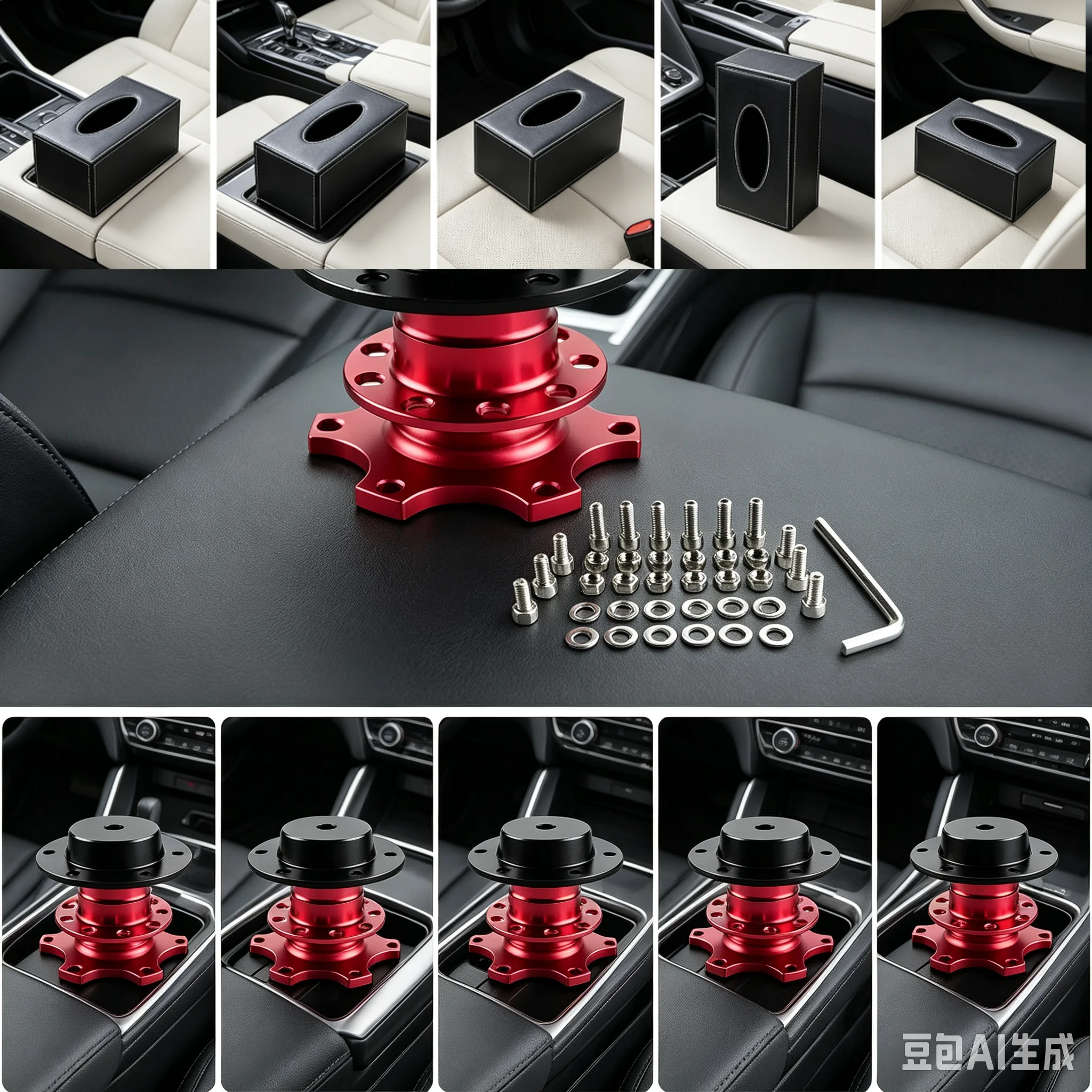 Aluminum 6 Hole Car Steering Wheel Quick Release Snap off Hub Adapter Kit
