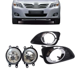 LED Fog Lights For Toyota Camry XV40 2010 2011 Fog Light Headlight Foglights Chrome Fog Lamp Cover Grill Bezel Switch