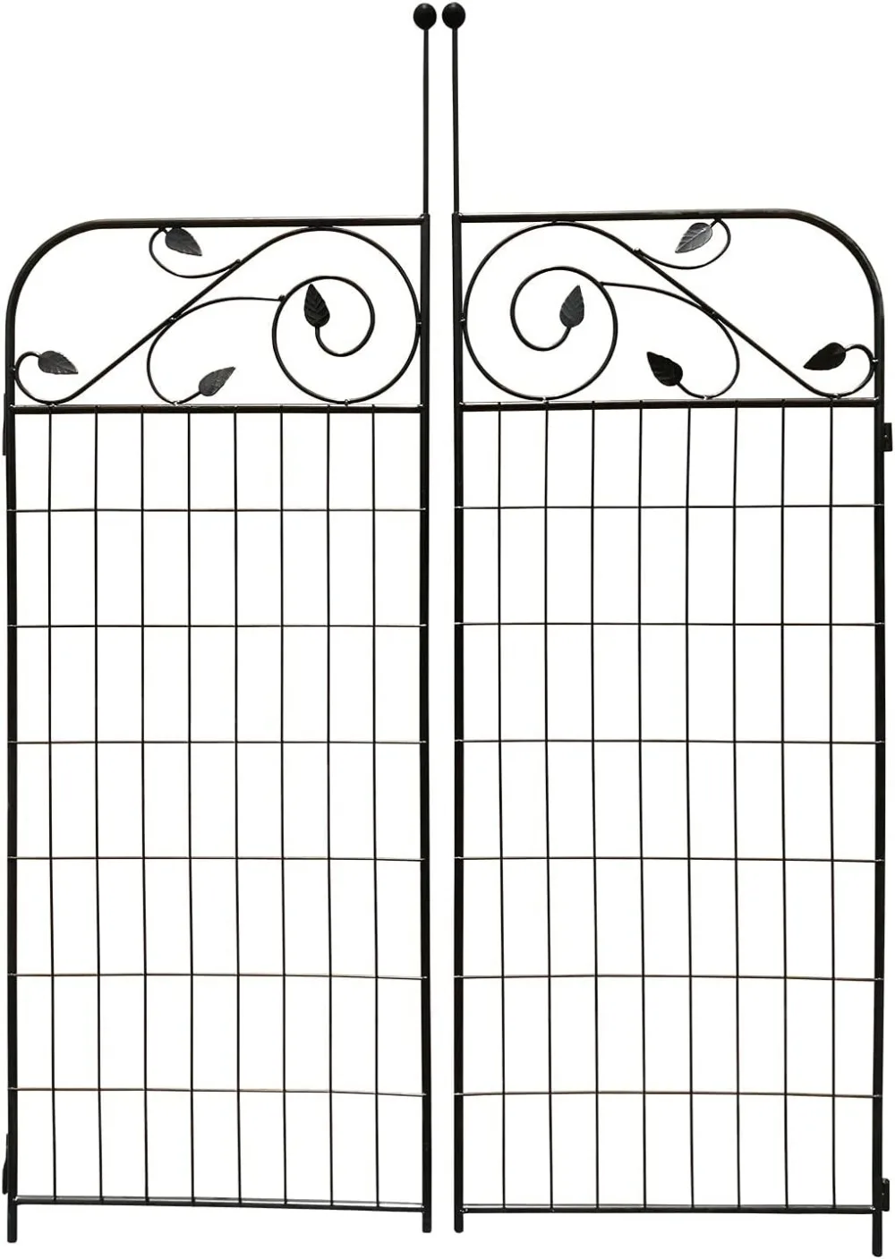 

1 Pack Black Coated Steel Decorative Garden Fence Gate 8 Leaves Easily assembled decorative black fence panel