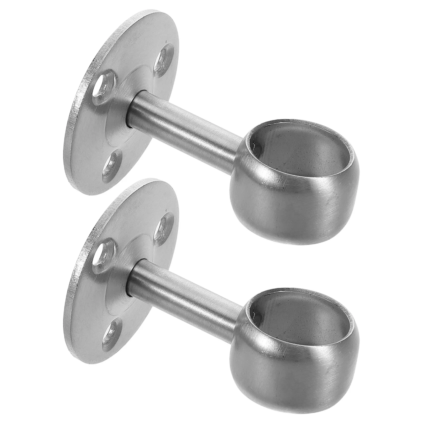 

2pcs Stainless Steel Heavy Duty Curtain Rod Holders Wall Ceiling Mount Closet Bracket Shower Support Easy Install