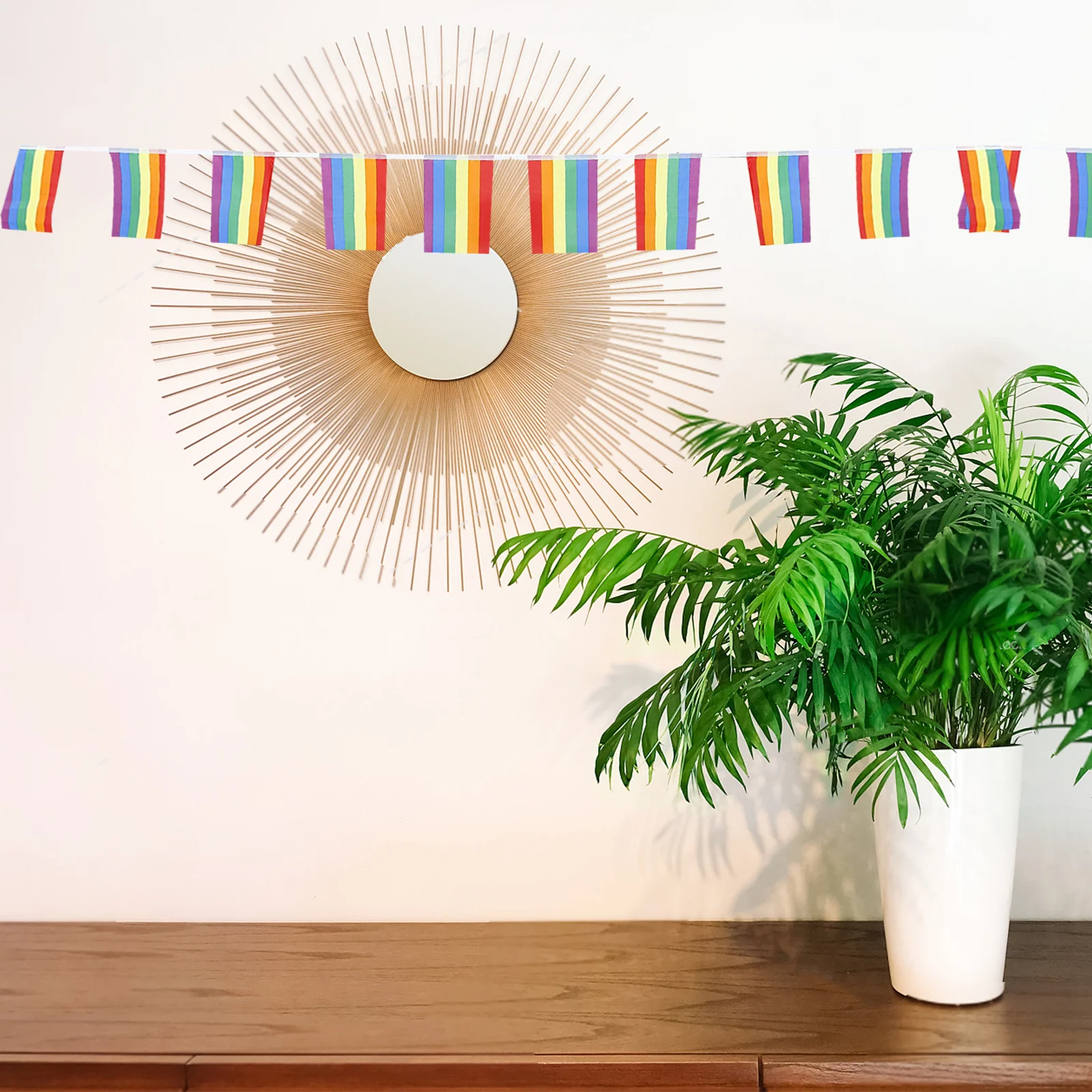 38 قطعة قوس قزح سلسلة العلم الرايات راية جارلاند في الهواء الطلق حقوق الإنسان مثلي الجنس مثليه فخر الحدث ديكور