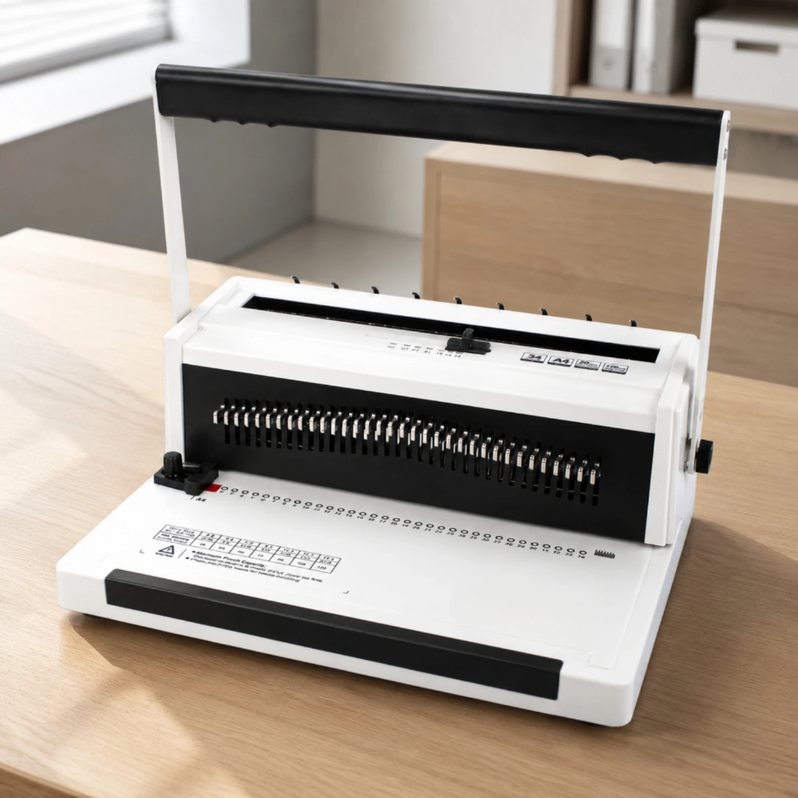 Manual Wire Binder with 34-Hole Punching Layout Long-Lasting Manual Wire Binding Machine Wear-Resistant Portable