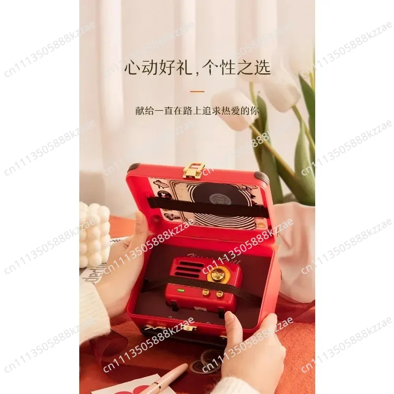 Vintage Radio Style Portable Bluetooth Speaker - Wireless Music Player with FM Radio TF Card & AUX Support
