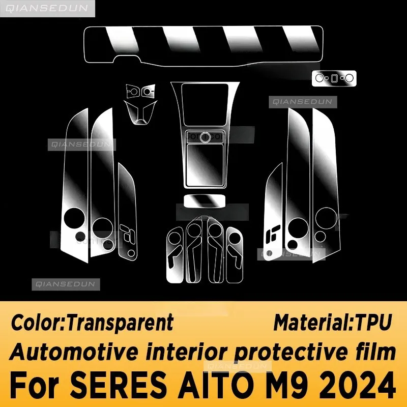 For SERES AITO M9 EV 2024 Gearbox Panel Navigation Automotive Interior Screen Protective Film TPU Anti-Scratch Sticker