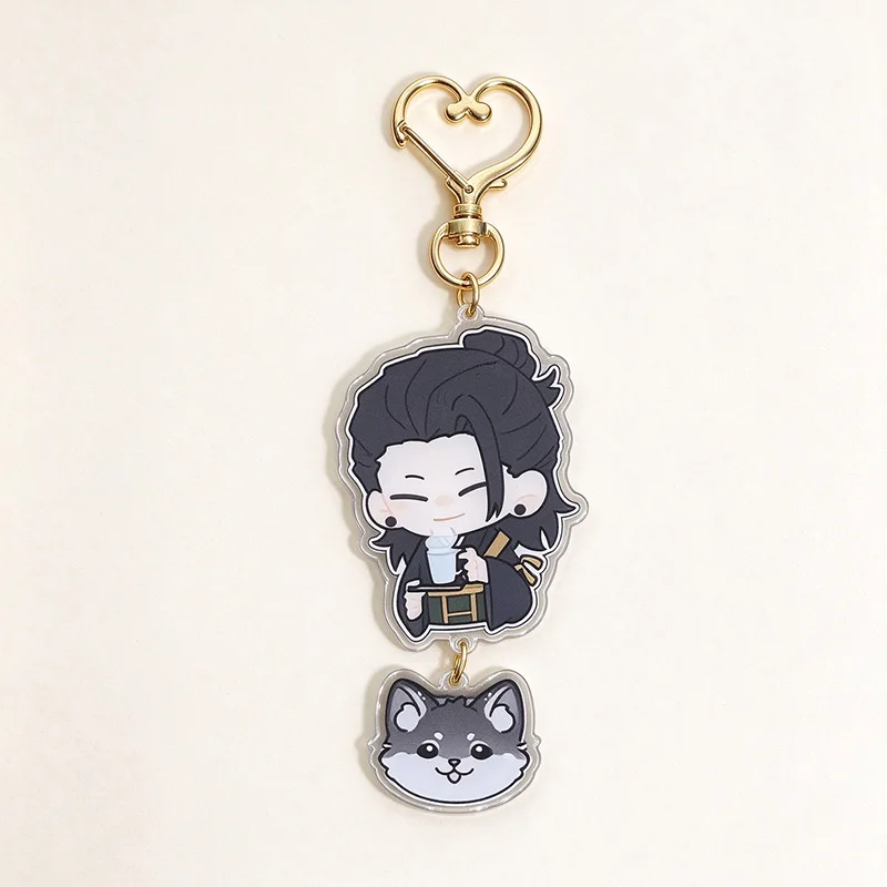 Kawaii Japanese Style Jujutsu Kaisen Acrylic Keychain Cute Gojo Satoru Geto Suguru Couple Key Ring Car Backpack Decoration Gift