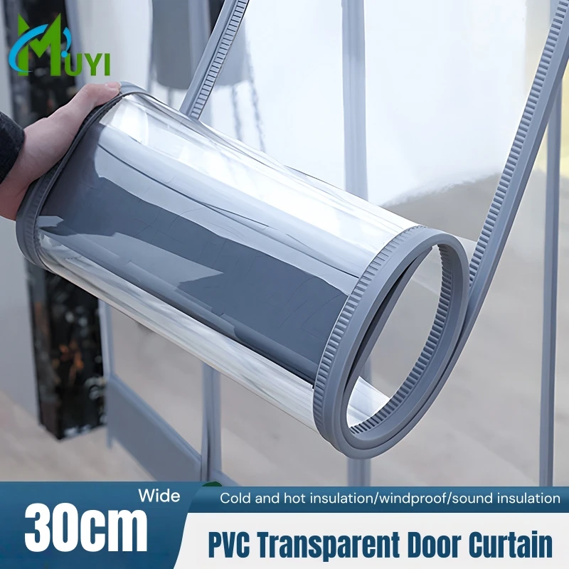 PVC Transparent Door Curtain Windproof Magnetic Blocking Curtain 30cm Wide Kitchen Commercial Use Winter Warm Door Curtain