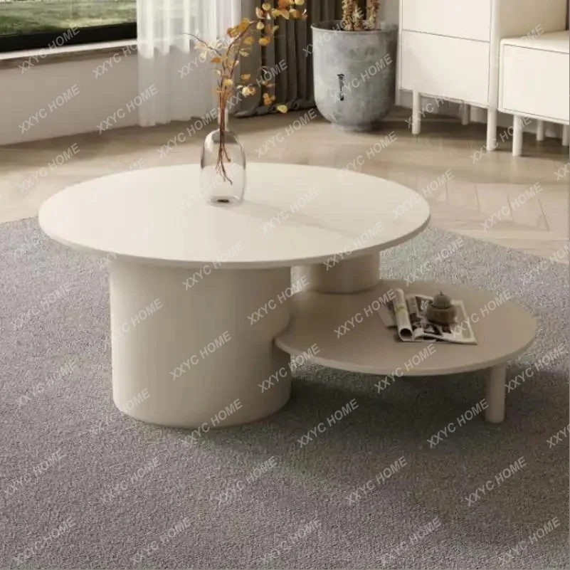XXModern cream style living room household paint round rectangular coffee table TV cabinet dining side combination package