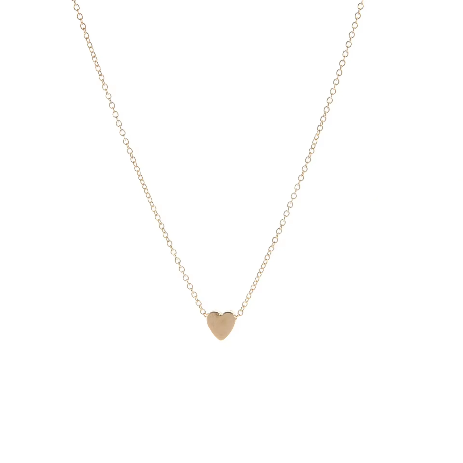 Fashion Minimalist Simple Gold Rose Gold Stainless Steel Heart Thin Chain Necklace