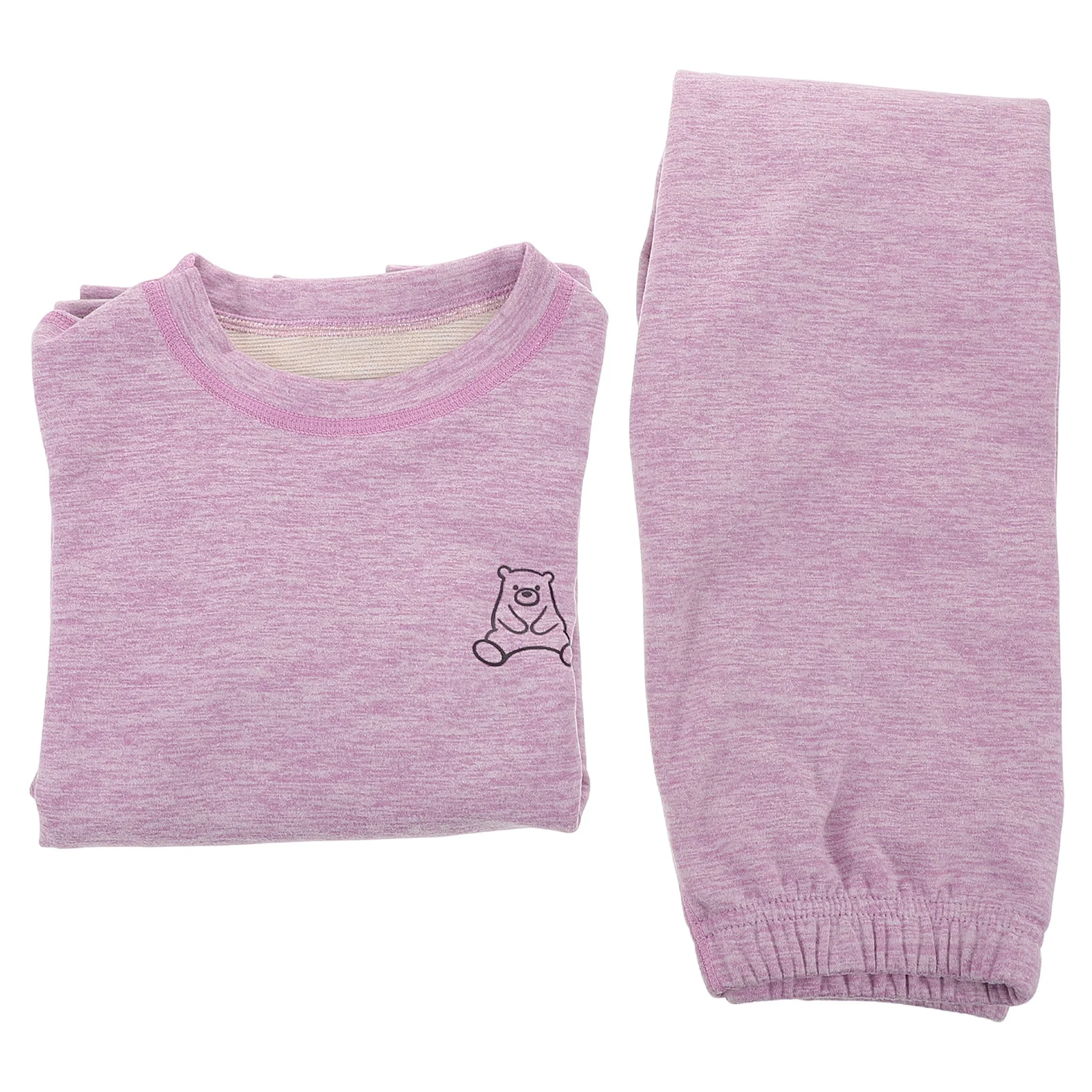 

1Set Childrens Warm Pajama Set Solid Color Thermal Underwear Long Sleeve Winter Kids Sleepwear Girls Thermal Clothes