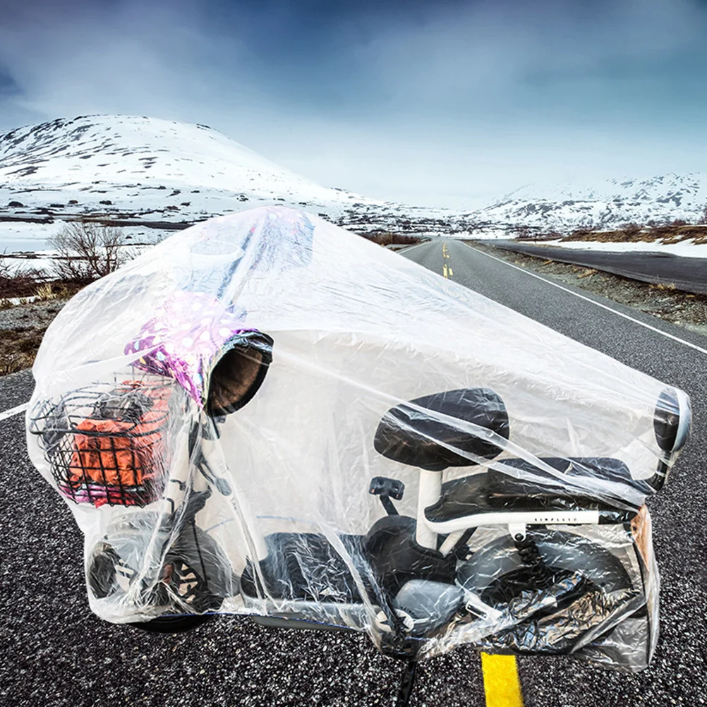 2Pcs Motorcycle Cover Waterproof Disposable Protective Outdoor Bike Cover Lightweight Portable Dirt Scratch Resistant