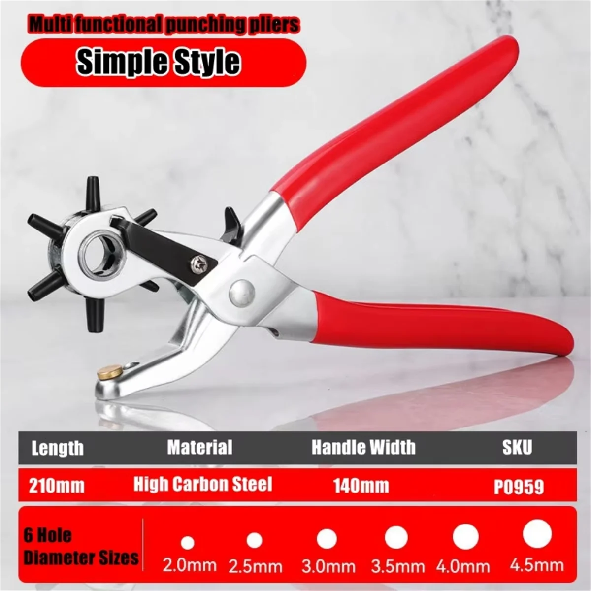 

Дырокол ABNJ, сверхпрочный кожаный дыроколMASTER для ремней, ремешков для часов, ремешков, ошейников для собак, седлов, обуви, ткани