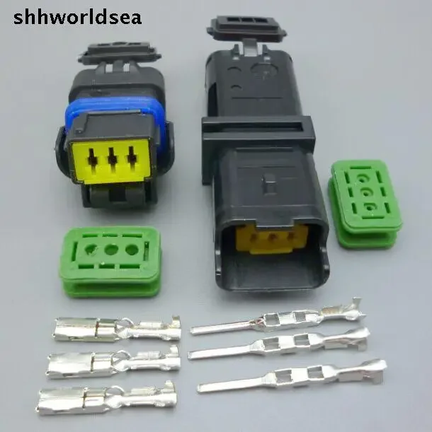 worldgolden 5/30/100sets 3 Pin male female 1.5mm senser connector,water Temp sensor plug Car Temp for VW,for BMW,for Buick.