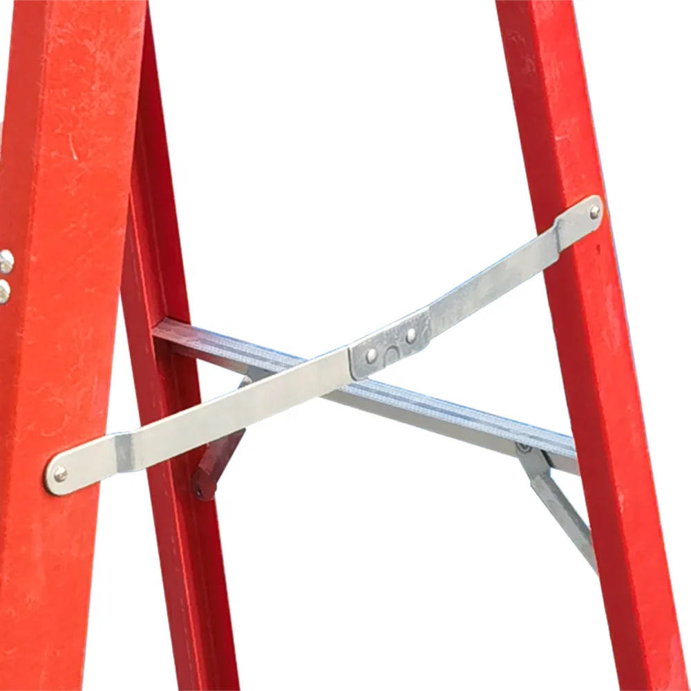 FRP Material Red Easy To Carry Glass Fiber A Type Folding Ladder
