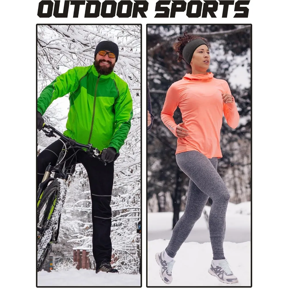 3 عبوات من عصابات الرأس لتدفئة الأذن من الصوف للرجال والنساء - أغطية شتوية للطقس البارد للجري والتزلج وركوب الدراجات #5