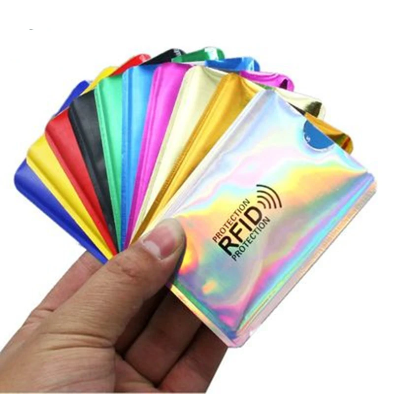 10 stücke Anti Rfid Kreditkarte Halter Blocking Reader Lock Blocker Bank Karten Schutz Abschirmung Tasche Bunte Anti-diebstahl karte Fall – Detail 2