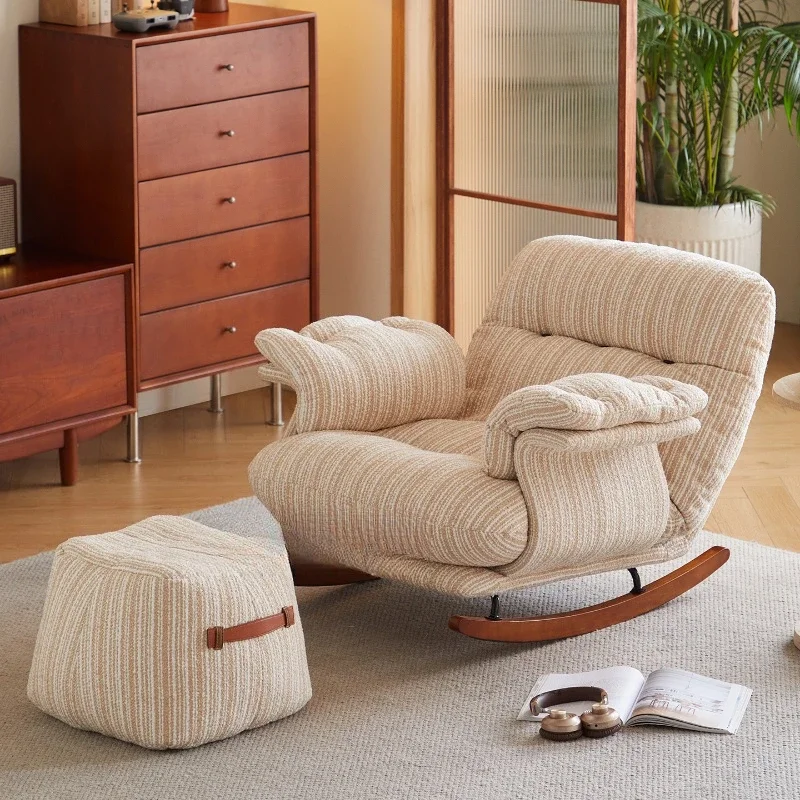 

Одноместное кресло-качалка для взрослых, для дома, балкона, гостиной, для отдыха, с функцией раскладывания и сна, антикварное, складное, для ленивого отдыха.