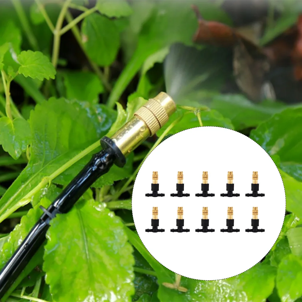 10 Unit Copper for mist Nozzles for Garden Drip Irrigation Compatible with Polyethylene Tubing and Compression Fittings