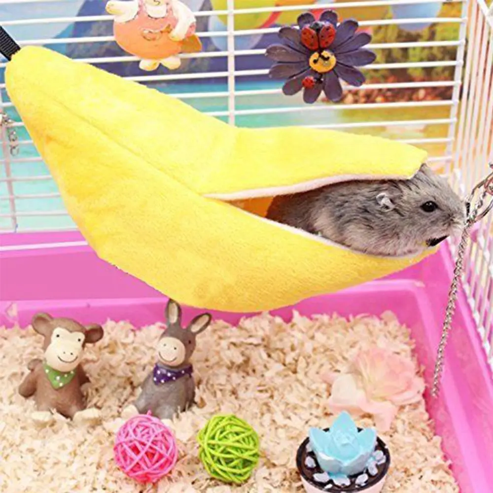 Small Animal Sleeping Bed For Guinea Pigs Hanging Design Banana Hamster Hammock Rat Cage Pet House Nest Hammock Bunk Bed view 3