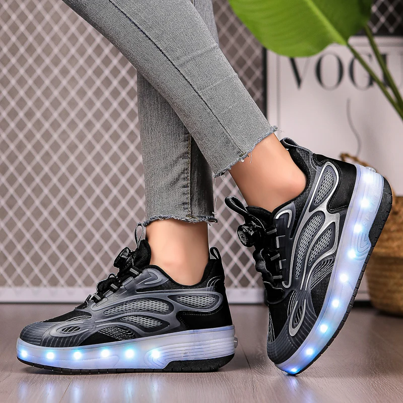 

Boys' 4-Wheel Heelys: Retractable Kids' Shoes, Student Transformable Skates & Girls' Fly Shoes (Adults Served)