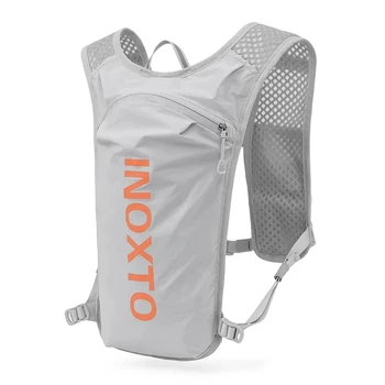 INOXTO 남성용 자전거 러닝 배낭, 사이클링 수화 조끼, 배낭 남성용 스포츠 가방, 방수 라이딩 자전거 배낭 2 워터 백, 5L