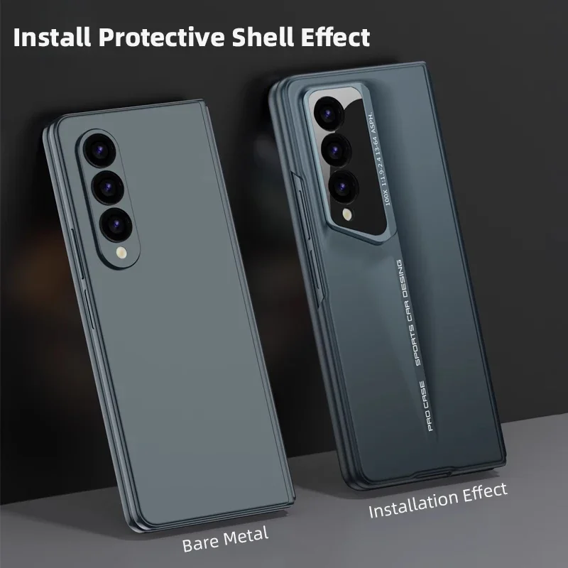 For Samsung Galaxy Z Fold 5 Fold 4 Ultra-thin Case Built-In screen protection Film Blade Anti-fall Shockproof Hard Back Cover