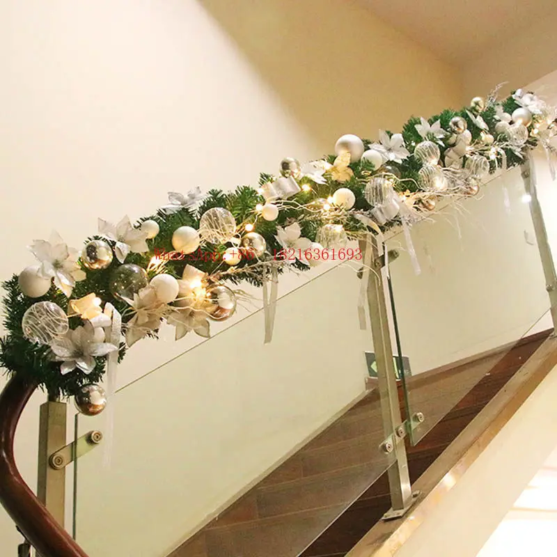 Hotel Shopping Mall Window Outdoor Scene Decoration, Escalator Pendant, Christmas Decoration, 2.7-meter Rattan Wreath