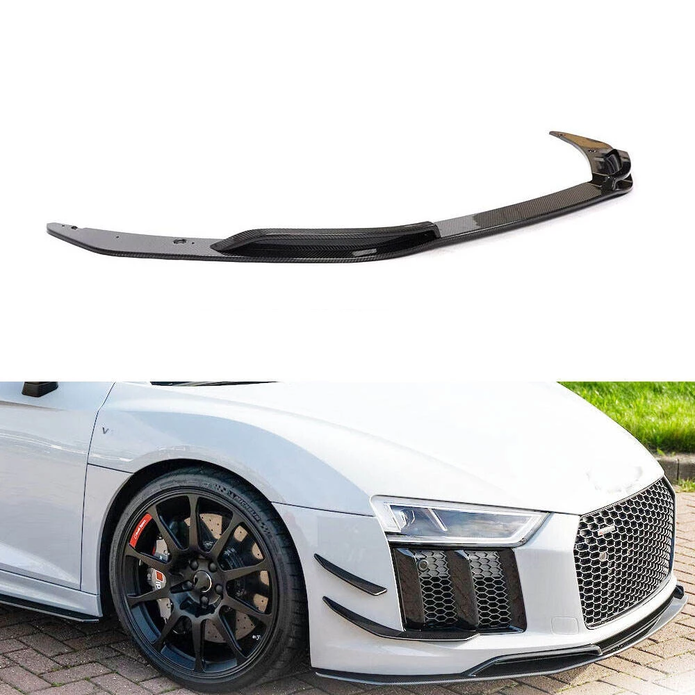 

Для Audi R8 A + 2016-2018 стиль настоящий сухой передний диффузор из углеродного волокна передняя губа автомобильные аксессуары обвесы отделка