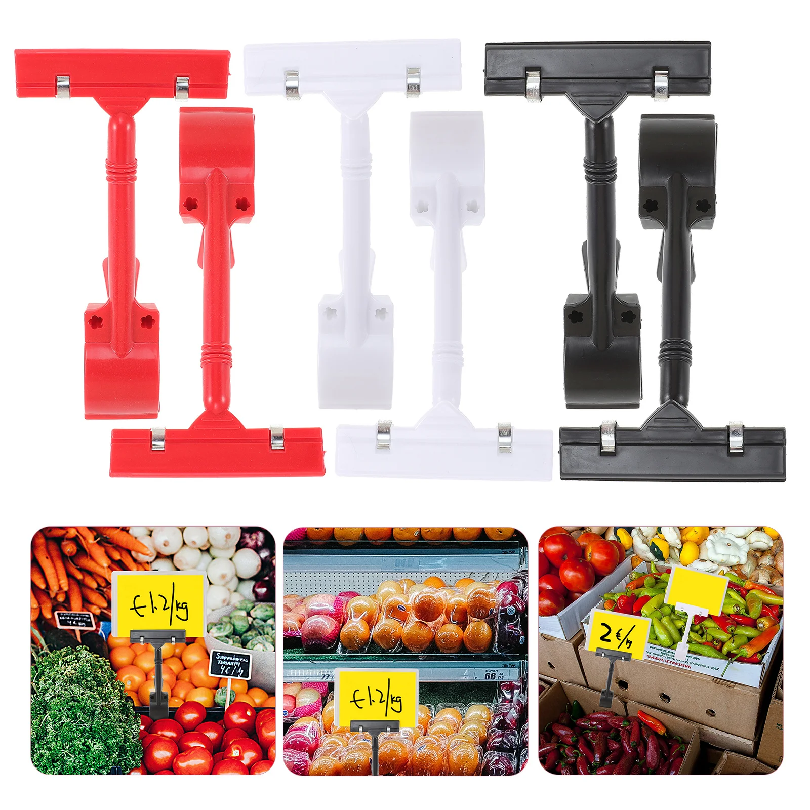 

9Pcs Durable Label Holder Reusable Double Head Display Clips Easy to Clamp for Photos Cards Menus Double Head Display Clips