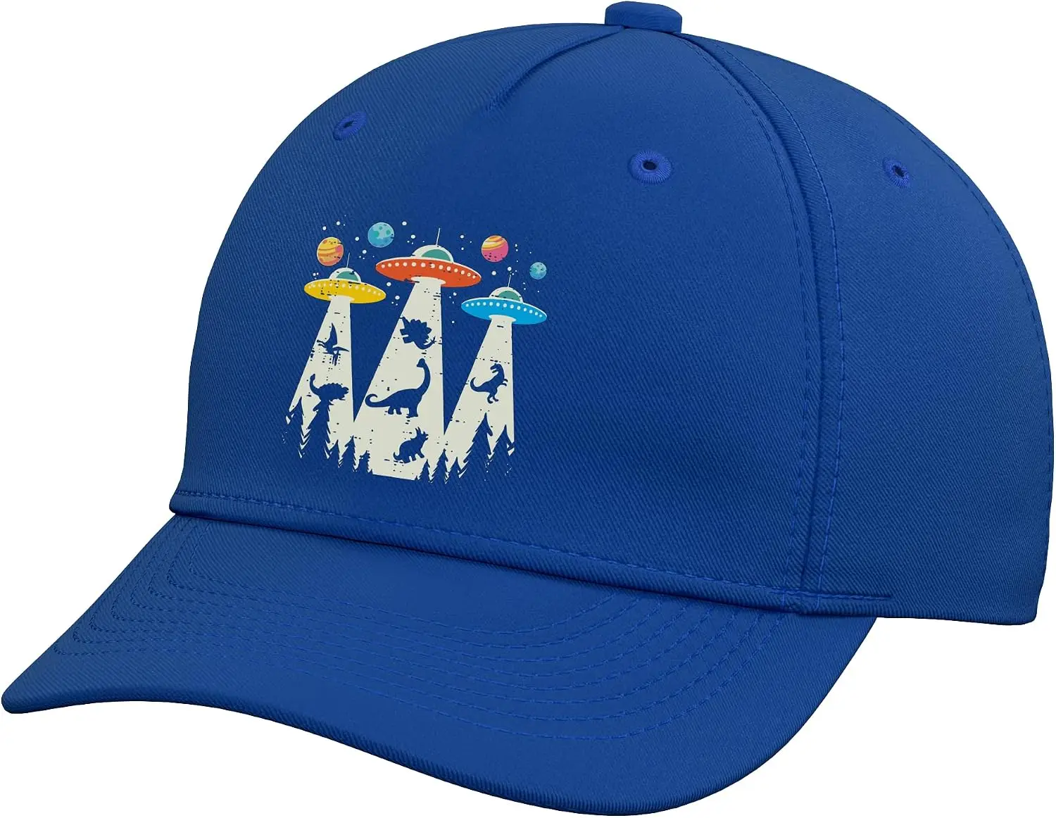 Alien Abduction Dinosaur Funny UFO Space Toddler Boys Kids Adjustable Baseball Hat Y2K Sun Hat Cartoon-patterned Hat