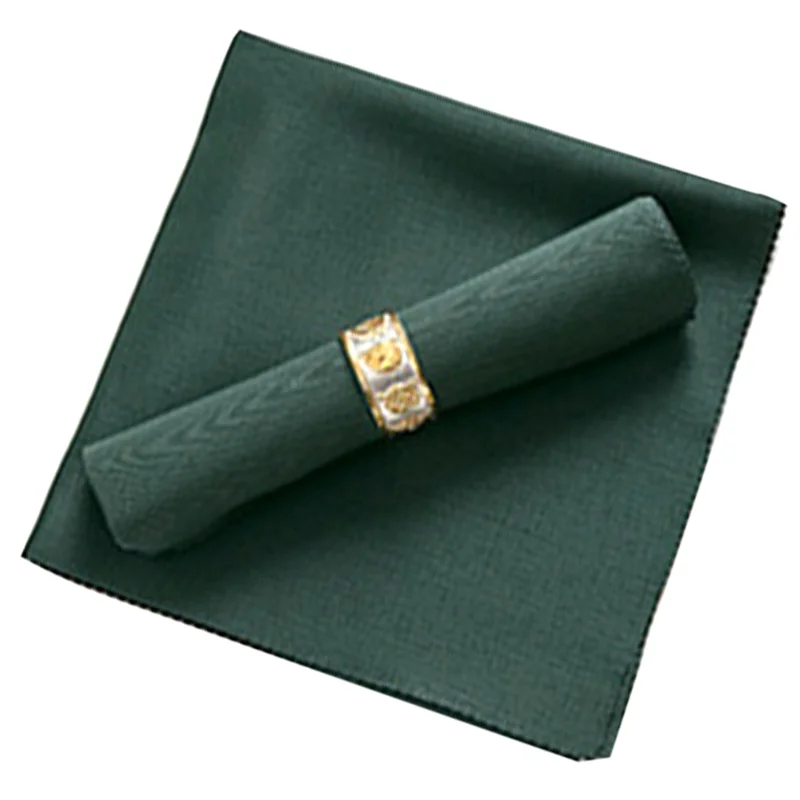 Servilletas de tela de poliéster ABGG-40Pcs 48X48cm para restaurante, boda, banquete, cena, fiesta, verde oscuro