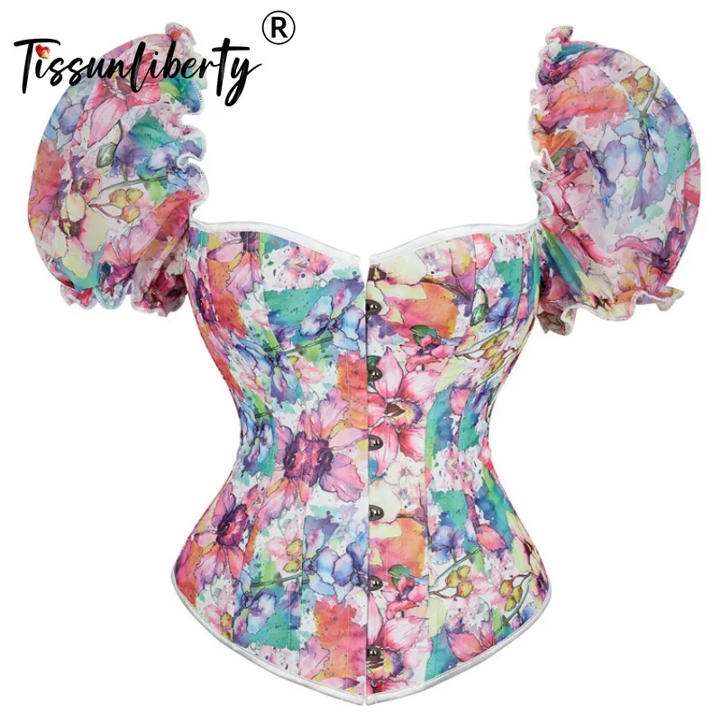 

Printing Women's Tight Corset Mujer Vintage Sexy Underwear Waist Trainer Slimming Body Shapewear Tops for Women Steampunk