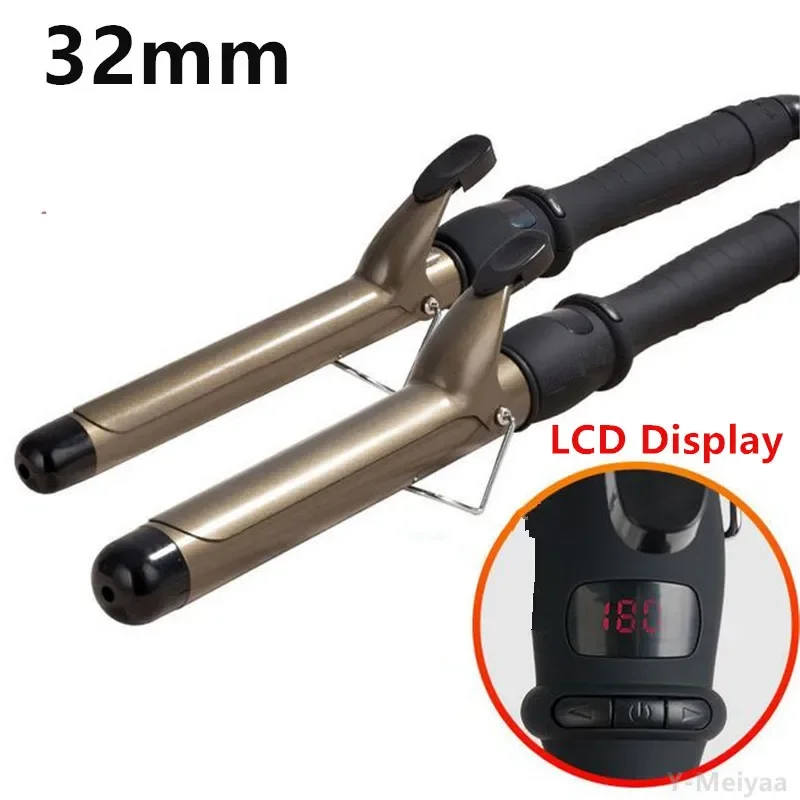 Professionelle 22mm 32mm LCD Lockenwickler Einstellung Temperatur Lockenwickler Keramik Curling Roller Zauberstab Wellen Styling Werkzeug – Detail 5
