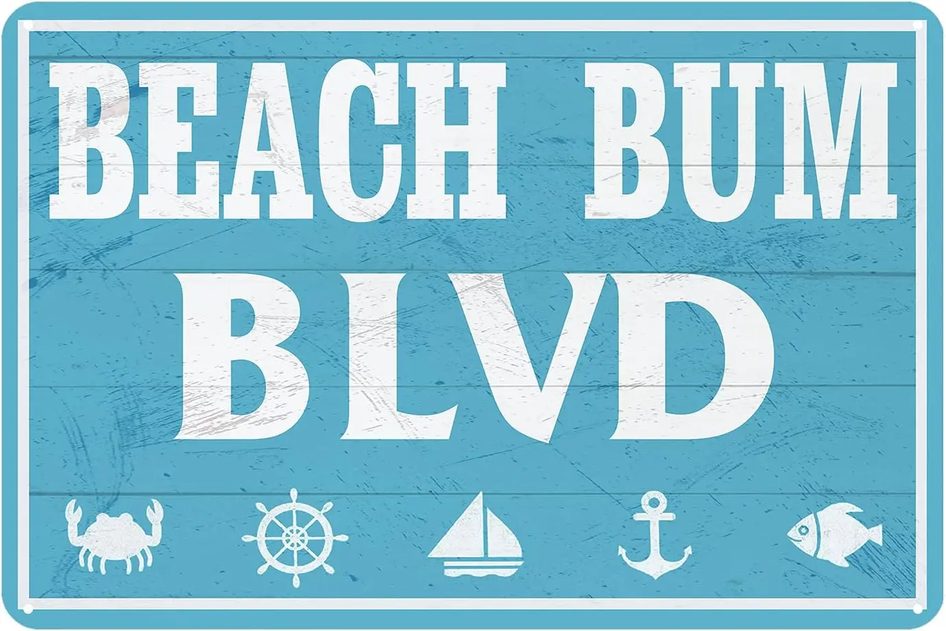 Beach Bum Blvd Metal Sign Vintage Rustic Lake Beach House Cottage Cabin Cave Wall Decor Beach Sign 12x8 Inch